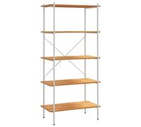 vidaXL Étagère à 5 Niveaux, Meuble de Rangement, Étagère à Livres, Organisateur de Salon Salle de Séjour Maison Intérieur, Blanc et Chêne