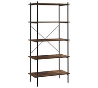 vidaXL Étagère à 5 Niveaux, Meuble de Rangement, Étagère à Livres, Organisateur de Salon Salle de Séjour Maison Intérieur, Noir et Naturel