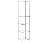 vidaXL Etagère à 6 Niveaux Bibliothèque Stockage Rangement Organisateur Salon Bureau Salle de Bain Intérieur Vitrine Transparent 40x40x160 cm Verre Trempé