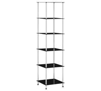 Vidaxl Étagère À 6 Niveaux Noir 40x40x160 Cm Verre Trempé Noir