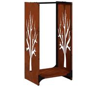 vidaXL Étagère à bois 40x30x80 cm, acier résistant aux intempéries, support à bûches