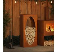 vidaXL Étagère à Bois 50x23x100 cm Acier résistant aux intempéries, Support à bûches de cheminée, Support à bûches, Support à bûches