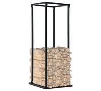vidaXL Étagère à bois de chauffage avec fond Noir 37 x 37 x 113 cm Acier