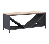 vidaXL Étagère à Bois de Chauffage avec Plateau en Bois Anthracite, Support à bûches de cheminée, Support à bûches, Support à bûches