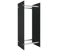 vidaXL Étagère à bois de chauffage noir 40x35x100 cm verre trempé