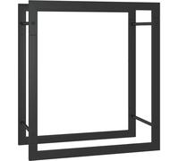 vidaXL Étagère à bois de chauffage noir mat 50x28x56 cm Acier