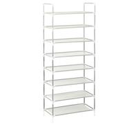 Vidaxl Etagère À Chaussures 8 Etagères Métal Et Tissu Intissé Argenté Argenté