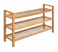 vidaXL Étagère Chaussures 3 Étagères Armoire de Rangement Bois de Chêne Massif