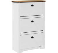 vidaXL Étagère à chaussures BODO blanc et brun 80x35x118 cm