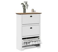 VidaXL Étagère à chaussures BODO blanc et marron 80x35x118 cm, rangement de chaussures, armoire de rangement de chaussures, 4016882