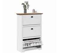 VidaXL Étagère à chaussures BODO blanc et marron 80x35x118 cm, rangement de chaussures, armoire de rangement de chaussures, 4016882