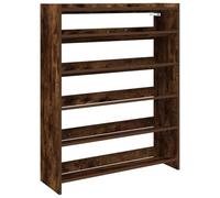 vidaXL Étagère à Chaussures chêne fumé 80x25x100 cm Bois d'ingénierie, Rangement de Chaussures, Armoire de Rangement de Chaussures, Placard à Chaussures