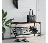 Vidaxl Étagère À Chaussures Chêne Fumé 90x30x45 Cm Bois D'ingénierie Marron