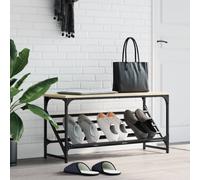 vidaXL Étagère à chaussures chêne sonoma 90x30x45 cm bois d'ingénierie 833419 Noir G