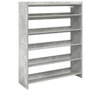 vidaXL Étagère à chaussures Bois d'ingénierie Gris béton 80x25x100 cm
