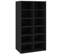 Vidaxl Étagère À Chaussures Noir 54x34x100,5 Cm Bois D'ingénierie Multicolore