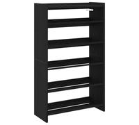 Vidaxl Étagère À Chaussures Noir 60x25x100 Cm Bois D'ingénierie Marron
