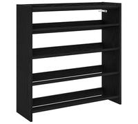 vidaXL Étagère à Chaussures Noir 80x25x81 cm Bois d'ingénierie, Rangement de Chaussures, Armoire de Rangement de Chaussures, Placard à Chaussures
