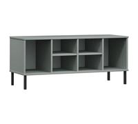 Vidaxl Étagère À Chaussures Pieds En Métal Gris 106x35x45 Cm Bois Oslo Marron