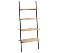 vidaXL Étagère à échelle avec 4 étagères brun clair et noir 64x34x150,5 cm