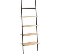 vidaXL Étagère à échelle avec 5 étagères brun clair et noir 64x34x185,5 cm