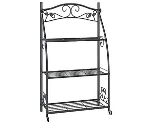 vidaXL Étagère à fleurs Noir 56x30x96 cm Acier