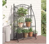 vidaXL Étagère à fleurs 319353 Noir 56x30x96 cm Acier
