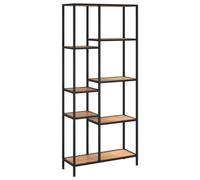 Vidaxl Étagère À Livres 80x30x180 Cm Acier Et Bois D'ingénierie Multicolore
