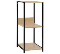 vidaXL Etagère à Livres Droite Petite Bibliothèque Présentoir de Décoration Support d'Affichage pour Plantes Noir et Chêne 33,5x39,6x79,7cm Bois d'Ingénierie