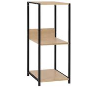 vidaXL Étagère à livre petite – Noir et chêne – Style industriel Loft – 3 étagères