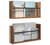 vidaXL Étagère à Magazines 2 pcs Bois Ancien 60 x 12 x 30 cm, Support Mural Moderne, Organisateur Durable, Porte-revues Contemporain, étagère Verticale pour Le Salon, Design Gain de Place