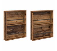 vidaXL Étagère à magazines 2 pcs Bois ancien 60 x 12 x 70 cm