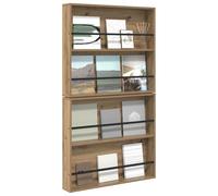 vidaXL Étagère à Magazines 2 pcs Chêne Artisanal 80 x 12 x 70 cm, Meuble Mural rectangulaire, Moderne, Pratique pour Ranger, élégant Organisateur de Magazines, Style Minimaliste