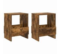 vidaXL Étagère à magazines 2 pcs Chêne fumé 35 x 30 x 45 cm