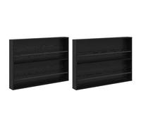 vidaXL Étagère à magazines 2 pcs Chêne noir 100 x 12 x 70 cm