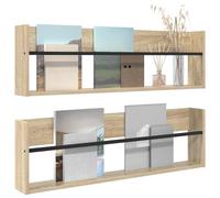 vidaXL Étagère à Magazines 2 pcs Chêne Sonoma 100 x 12 x 30 cm, Support Mural Moderne, Organisateur Durable, Porte-revues Contemporain, étagère Verticale pour Le Salon, Design Gain de Place