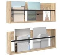 vidaXL Étagère à Magazines 2 pcs Chêne Sonoma 80 x 12 x 30 cm, Support Mural Moderne, Organisateur Durable, Porte-revues Contemporain, étagère Verticale pour Le Salon, Design Gain de Place