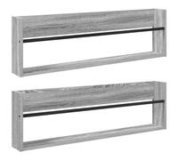 vidaXL Étagère à magazines 2 pcs Gris Sonoma 100 x 12 x 30 cm