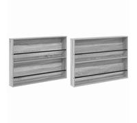 vidaXL Étagère à magazines 2 pcs Gris Sonoma 100 x 12 x 70 cm