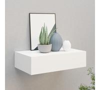 Vidaxl Étagère À Tiroir Murale Blanc 40x23,5x10 Cm Mdf Blanc