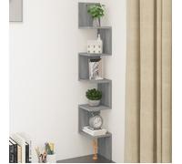 vidaXL Étagère angle murale Sonoma gris 20x20x127,5 cm Bois ingénierie 815211