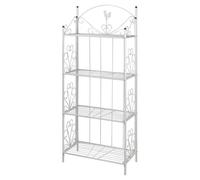 vidaXL Étagère pour plantes carrée en métal blanche – 4 niveaux – Contemporain