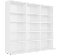 vidaXL Étagère CD blanc brillant 100x23x89,5 cm Bois composite