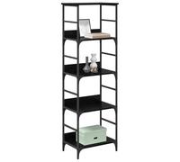 vidaXL Étagère Chêne noir – 50×33×153 cm – Bois d'ingénierie, cadre acier, 4 étagères