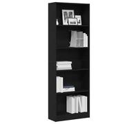 vidaXL Étagère Chêne Noir 60 x 24 x 176 cm Bois d'ingénierie, Étagère rectangulaire Moderne, Meuble Solide pour Organiser Votre Maison, Rangement Tendance, déco Chambre
