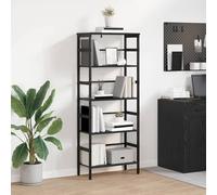 Bibliothèque industrielle - vidaXL - Chêne noir - Bois d'ingénierie - 60x29,5x149 cm - 4 étagères - Cadre robuste