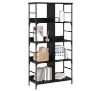 vidaXL Étagère Chêne Noir 78,5 x 33 x 153 cm métal PB, Étagère Tendance, rectangulaire, Rustique, Robuste, Grand Espace, autoportante, déco intérieure pour Salon de Lecture