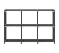 vidaXL Étagère cube 6 compartiments Gris 103x30x72,5 cm Tissu
