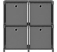 vidaXL Étagère cube avec 4 boîtes Gris 69x30x72,5 cm Tissu