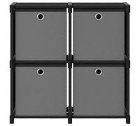 vidaXL Étagère cube avec 4 boîtes Noir 69x30x72,5 cm Tissu
